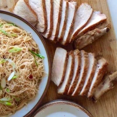 Allspice Pork Chops & Easy Sambal Vermicelli