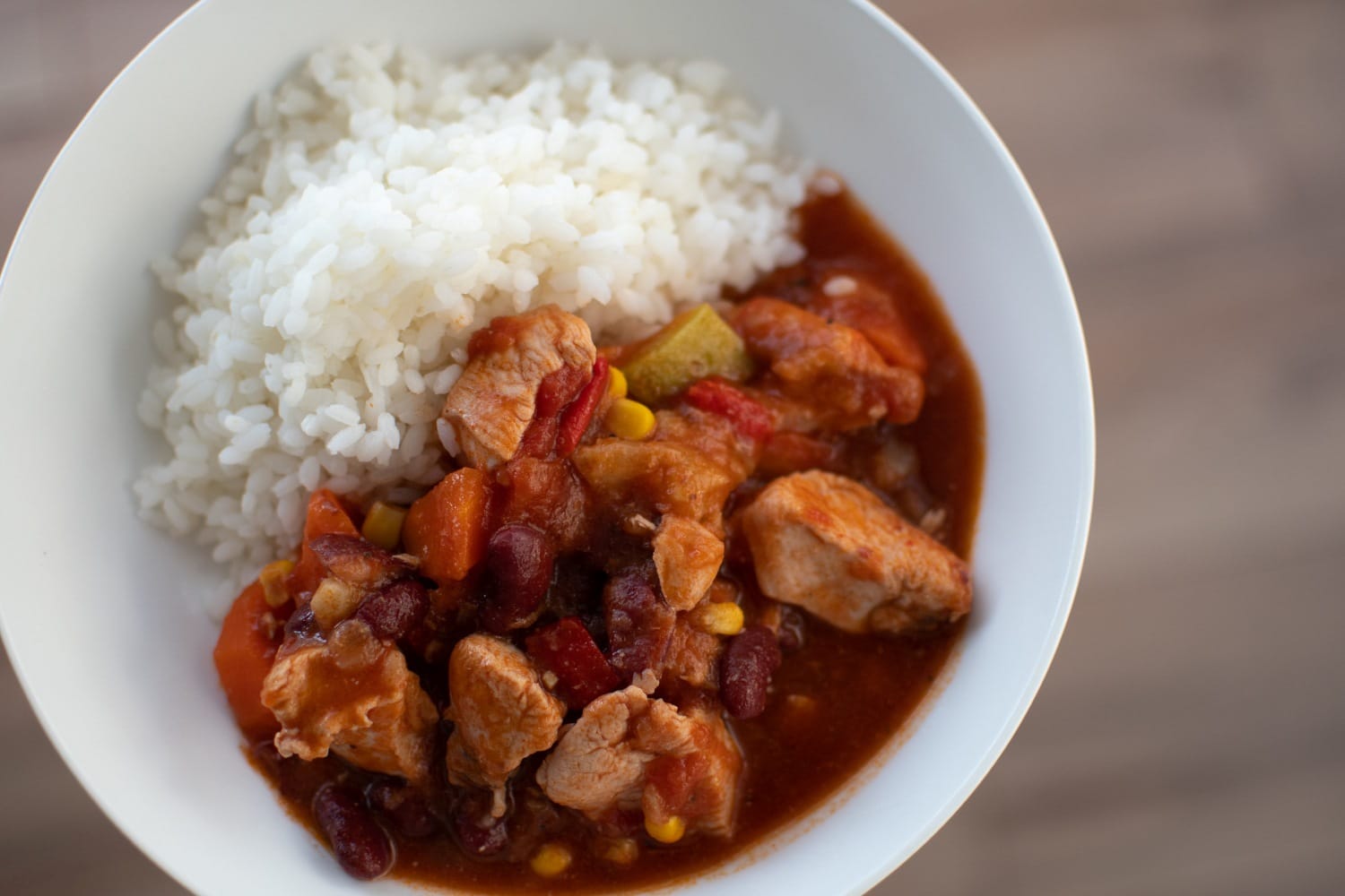 Chicken Chilli with Beans and Sweetcorn