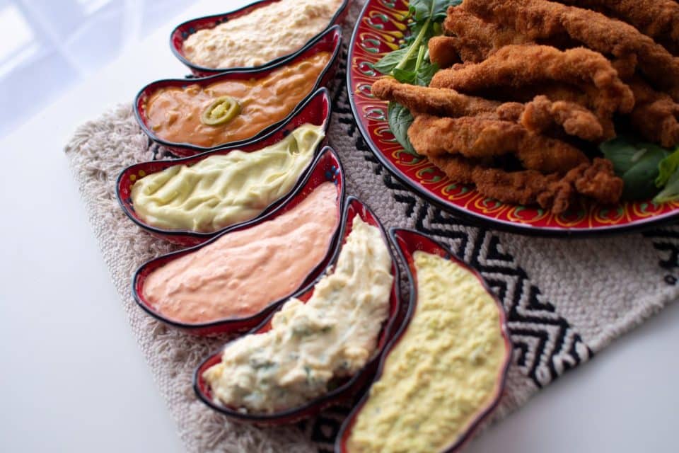 Chicken Fingers with 6 Mayo Dipping Sauces