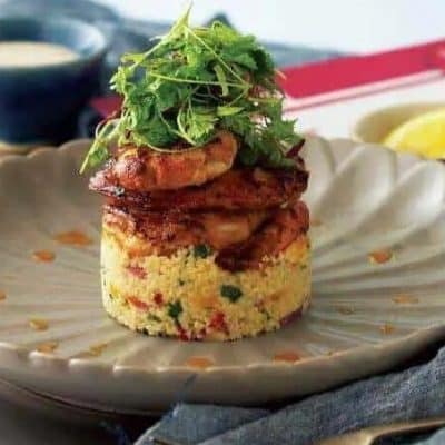 Chili Garlic Prawns w/ Couscous Salad