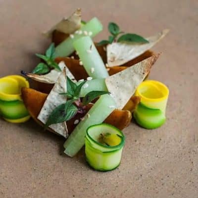 Fig Leaf Gourds in Homemade Mole Sauce