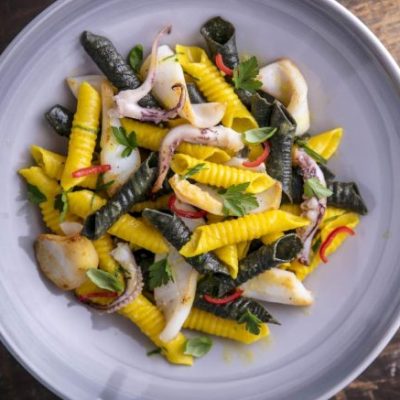 Garganelli with Squid and Saffron