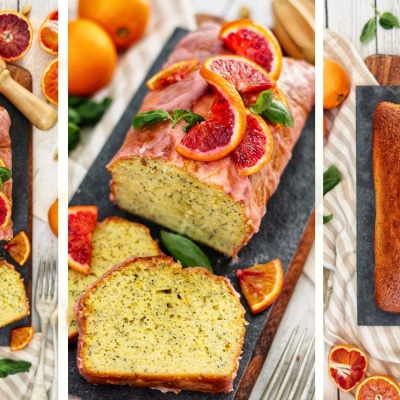 Glazed Blood Orange and Poppy Seed Cake