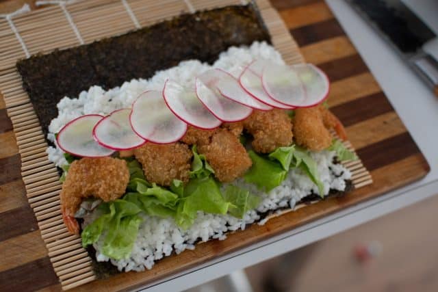 Kimbap with Shrimp in Panko