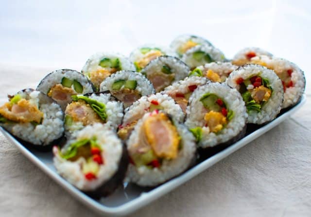 Kimbap with Shrimp in Panko