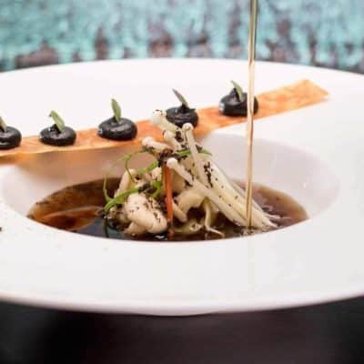 Mushroom Consommé with Mushroom Dumplings