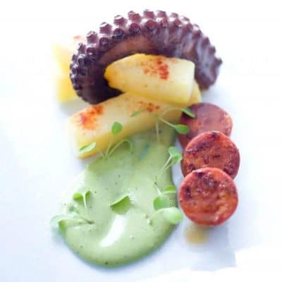 Octopus Salad w/ Chorizo and Green Salsa