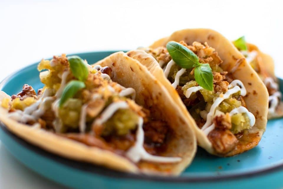 Pulled Chicken Tacos with Tomatillo Salsa