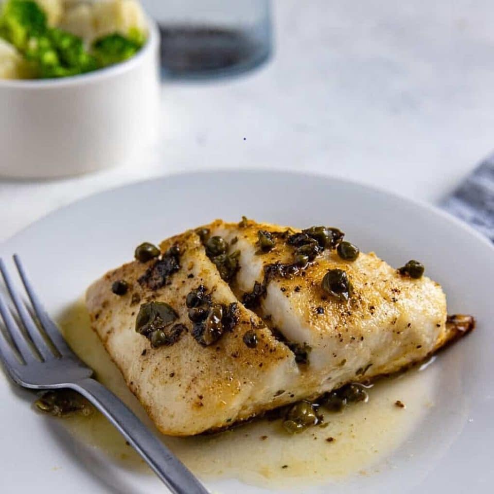 Red Snapper Fish with Lemon Caper Butter Sauce