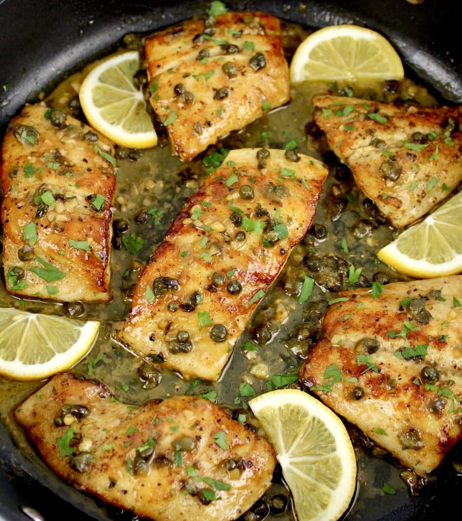 Red Snapper with Lemon Caper Butter Sauce