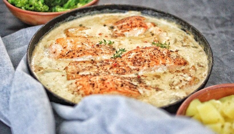 Salmon in Creamy Tuscan Garlic Sauce