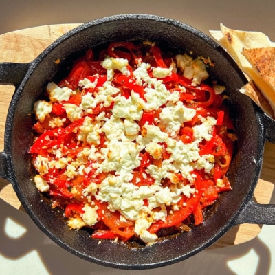 Sautéed Peppers with Graviera Cheese