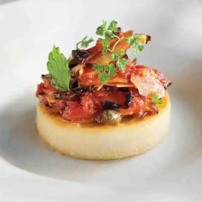 Tomato-Braised Abalone With Farinata