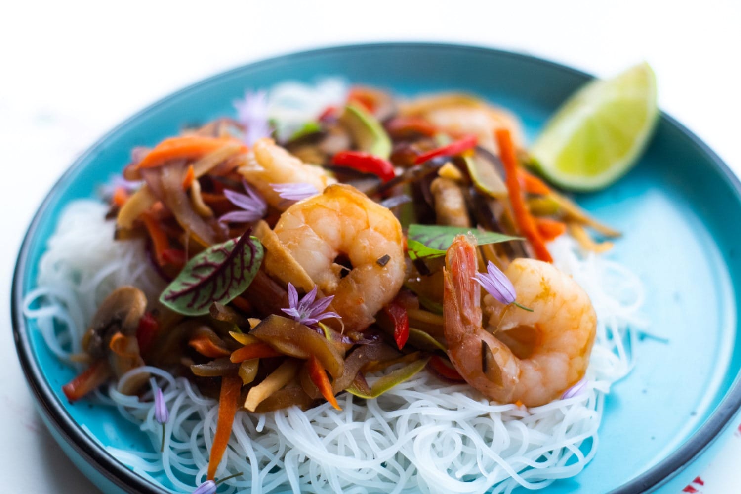 Stir-Fry Shrimp & Veggies with Rice Noodles